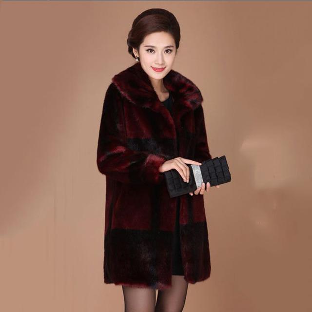 

Внесезонная модная норковая шуба, женская темпераментная длинная одежда для богатой матери среднего возраста, свободная меховая шуба из норки, женская прилив XXXXXXL