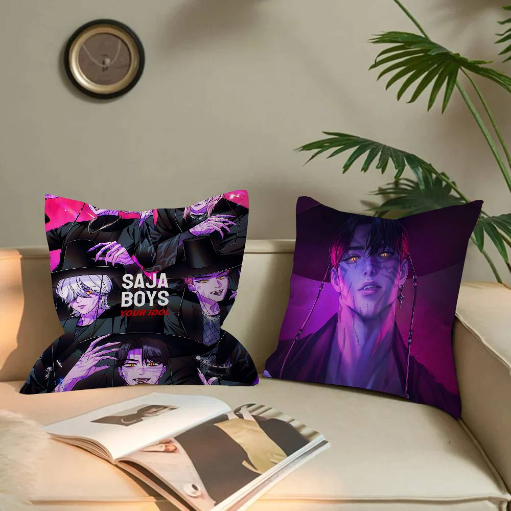 Anime KPop Saja Boys D-Demon H-Hunters Pillow Cushion Cover Pillowcase Living Room Sofa Home Decor Customized