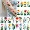 9 Sheets Temporary Tattoos for Men Women Colorful Flower Plant Fake Tattoos Waterproof Body Art Arm Disposable Tattoo Stickers