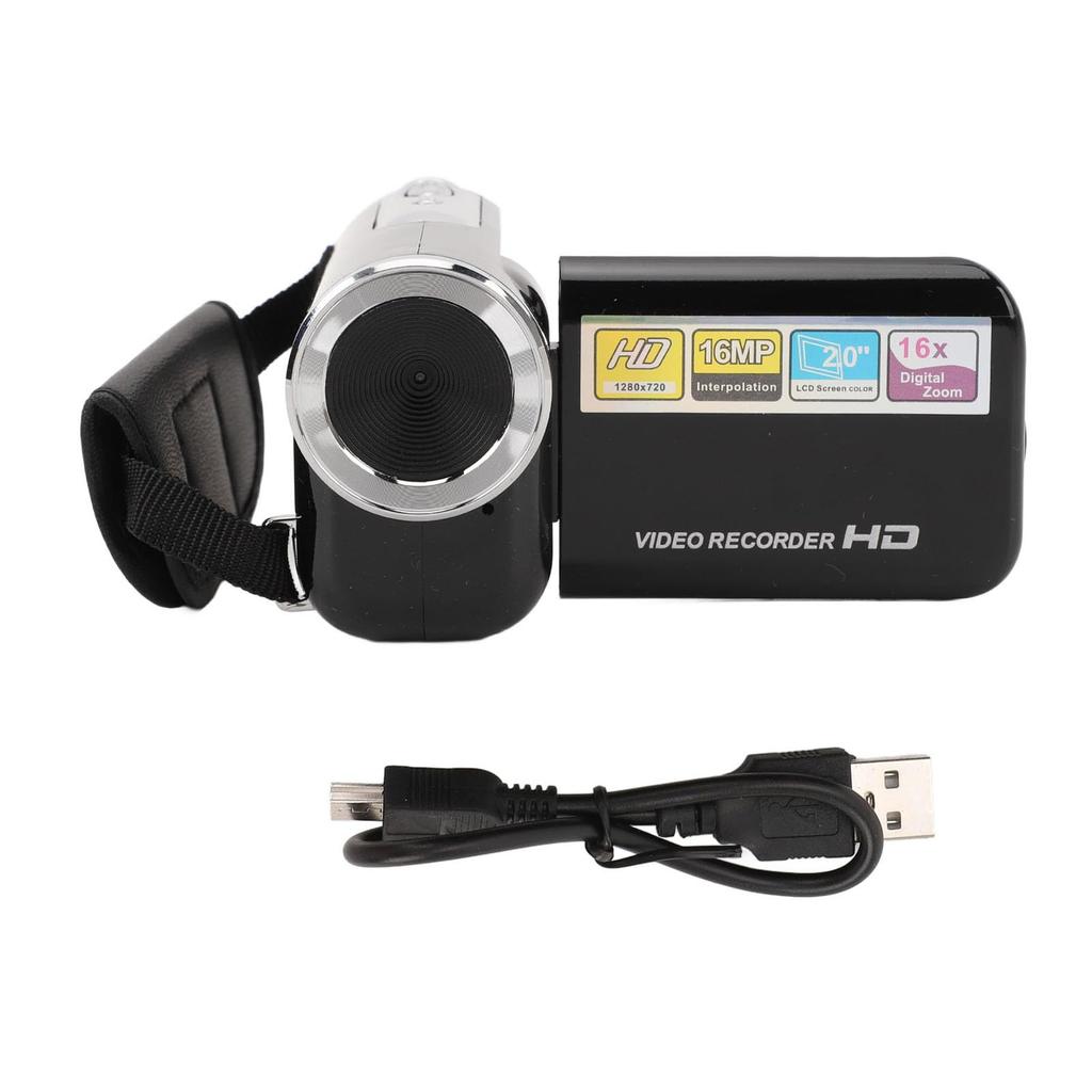 1080P 16MP Video Recording Camera with 16X Zoom and Anti-Shake, 2-Inch Rotating LCD Screen, for Recording Growth, Travel, and Weddings