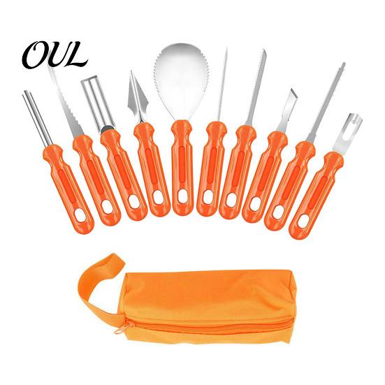 Fruit And Vegetable Carving Set Halloween Pumpkin Tools Kit, Stainless Steel Blades Anti-slip Cutter Handles Cutters, Manual DIY Jack-O-Lanterns