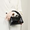 Genuine Leather Pillow Small Chain Shoulder Crossbody Bags For Women  Trend Designer Ruched Handle Ladies Handbags