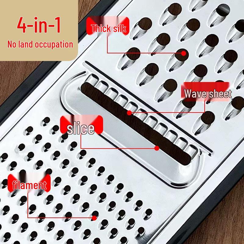 Multi-Purpose Stainless Steel Peeler, Grater, Slicer & Shredder for Vegetables, Garlic, Cheese, and Potatoes