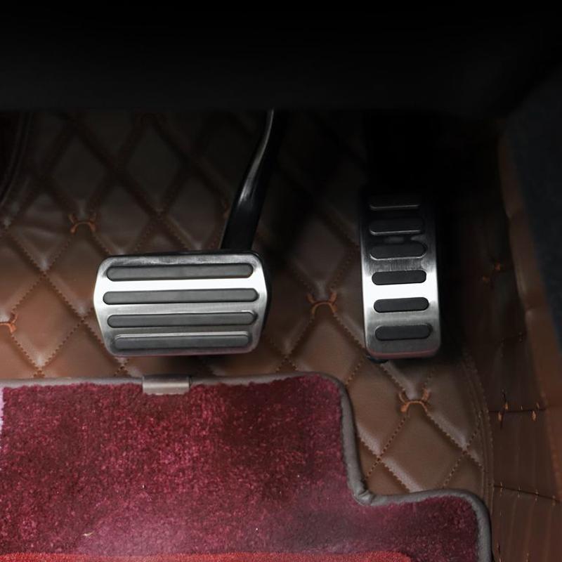 For Polestar 2 Stainless Car Footrest Pedal Accelerator Brake Pedals Cover Anti-Slip Pads  