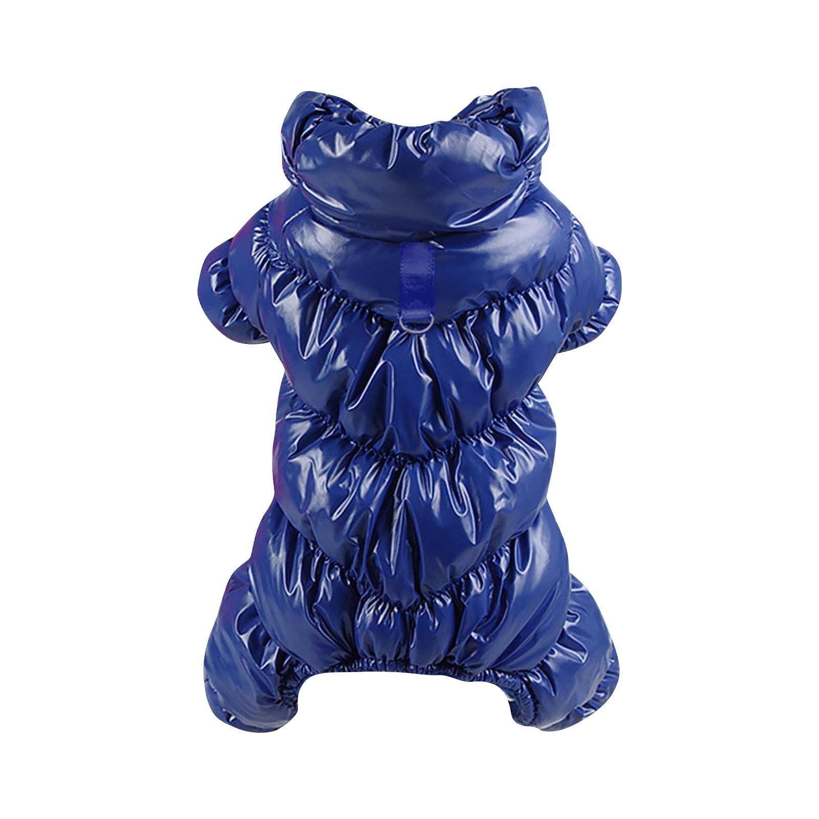 

Зимнее хлопковое пальто для собак, пальто для четвероногих собак с пряжкой, хлопковое пальто для домашних животных, толстое, теплое XS синий