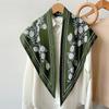 Vintage Floral Printed Triangular Scarf Versatile Elegant Thin Neck Scarf