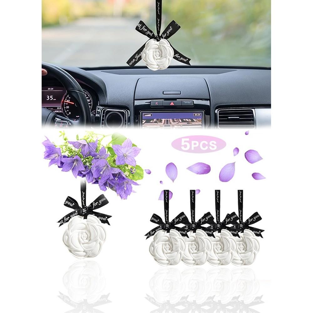 Sweet Life 5PCS Car Air Freshener Blue Wind Chime Freshener Aroma Ceramic Stone for Car Bathroom Office Wardrobe Fragrance