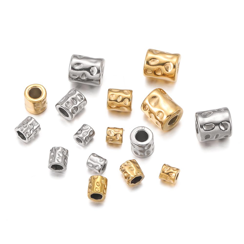 5Pcs/Pack Stainless Steel Cylinder Tube Bead Gold Plated Spacer Beads For DIY Necklace Bracelet Jewelry Making Accessories