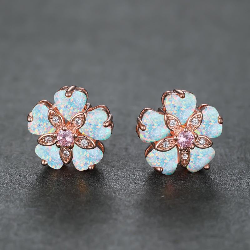Wish Sakura Opal Earrings Simple Personality Niche Light Luxury Elegant Earrings Earrings