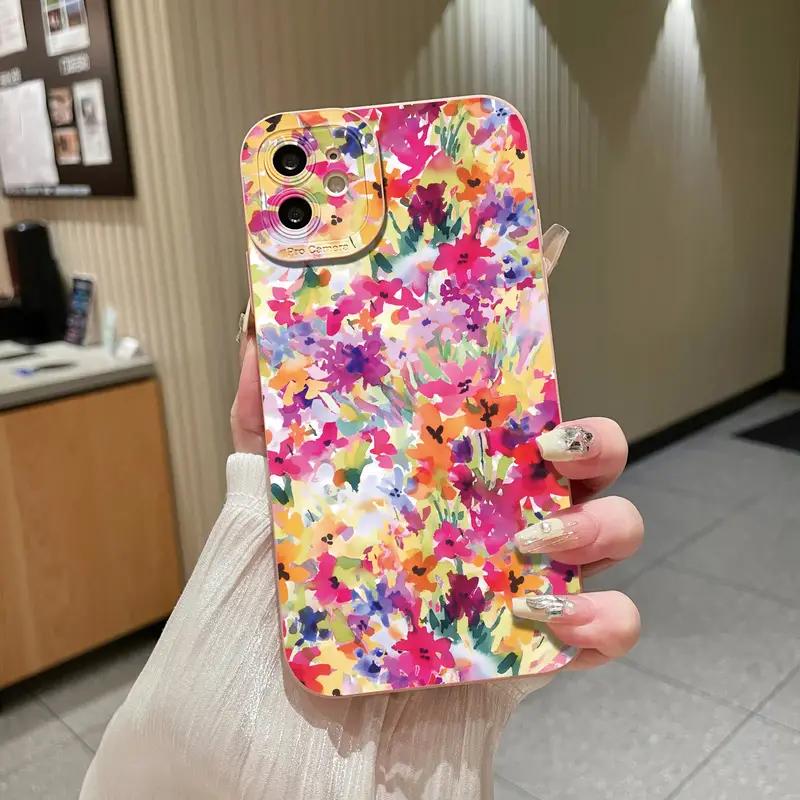 

Oil painting Flowers Pattern Design Print Phone Case For iPhone 17 16 15 Pro Max 14 13 12 11 16 Plus 16E 17 Air Matte Soft Cover For iPhone 16 Pro