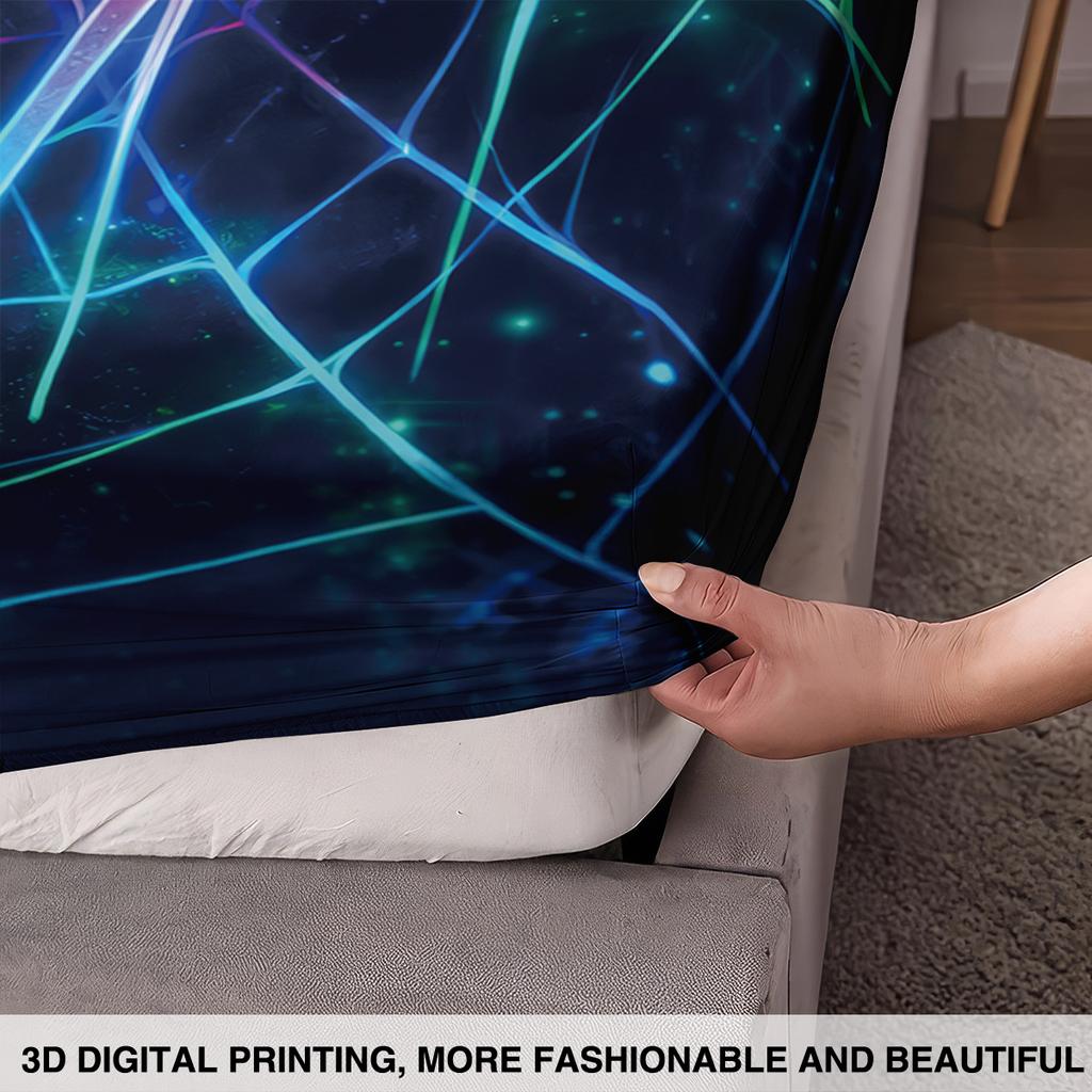 3pcs Colorful Spider Printed Coreless Bed Sheet Set, Multi Specification Soft Bed Cover, Bedroom Bedding Decoration, Washable