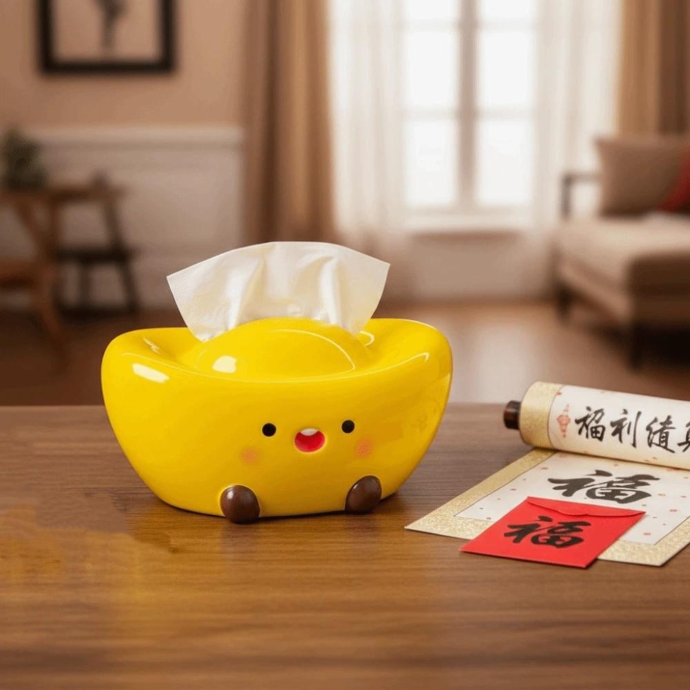Ceramic Ceramic Ingot Tissue Box Reusable Paper Towel Dispenser Desktop Decoration