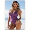 Pamella Purple Swimsuit Beach Canvas Wall Art 12x18 Inch Home Decor Print