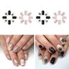 Press On Nail Black and White Snowflake Nails False Nail Stick On Nail for Christmas Parties and Seasonal Event