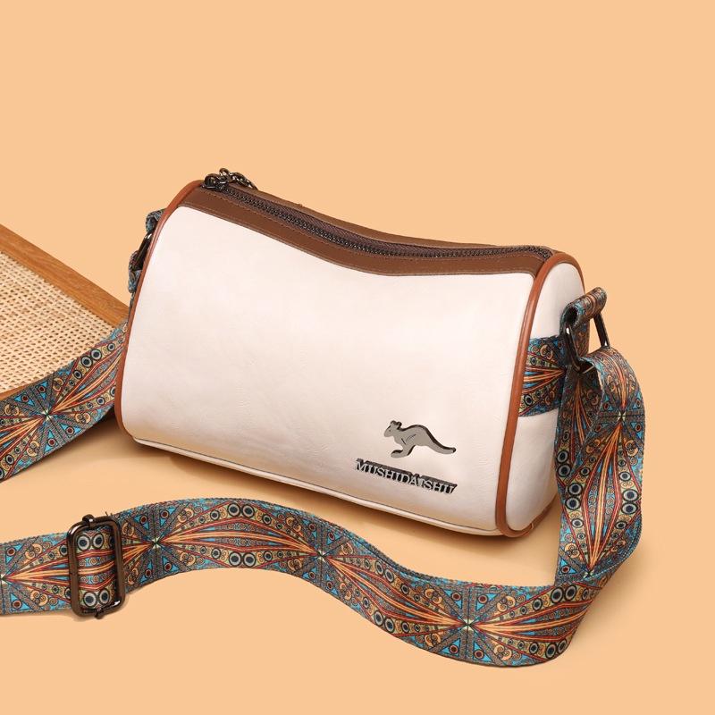 IELGY Women's Pillow Bag, Boston Vintage Versatile Wide Shoulder Strap Large Capacity Shoulder Crossbody Bag