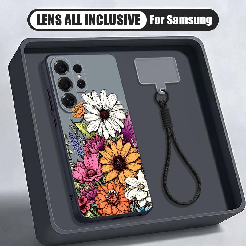 INS Sunflower Print Case For Samsung S26 Ultra S25 FE S24 S24 Plus A57 A37 A17 A56 A36 A16 A55 A35 A15 A54 5G Hybrid Magnetic Matte Cover