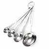 4Pcs Long Handle Measuring Spoons Set Teaspoon Coffee Sugar Scoop Baking Measuring Set  Baking Tool