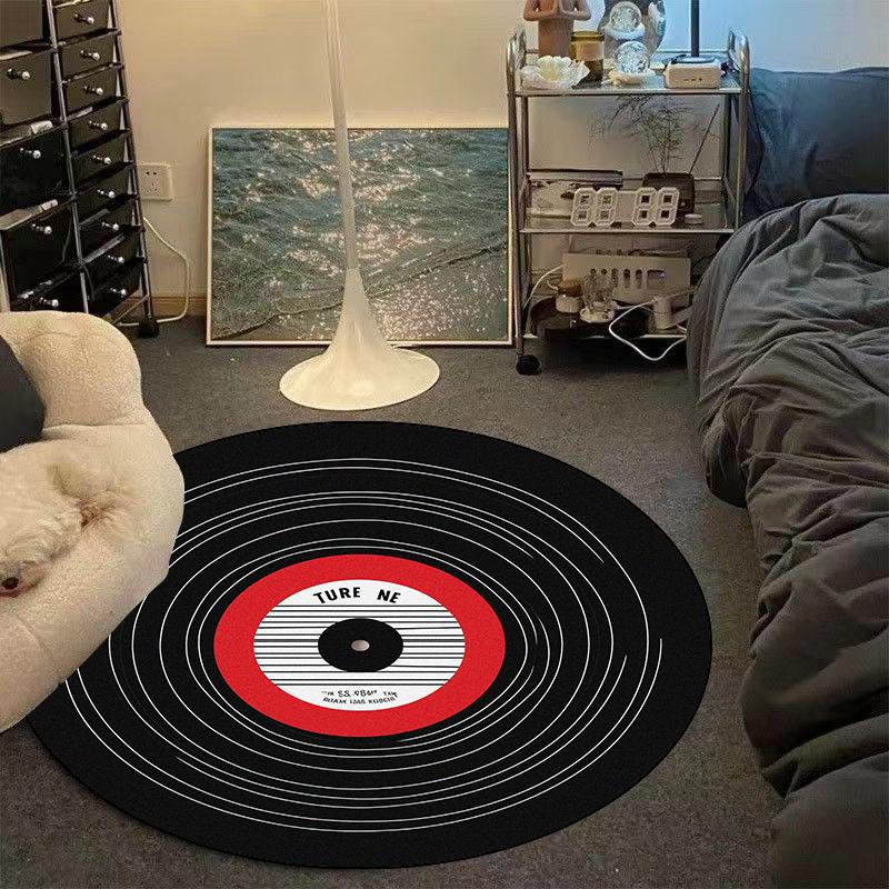 Modern CD Record Round Carpet Comfort Soft Bedroom Decoration Rug Customizable Living Room Sofa Area Rug Washable Chair Mat