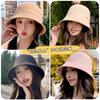 Sommarhatt dam enfärgad stickad mångsidig sommarsolskydd solskyddshatt UV-skydd bucket hat