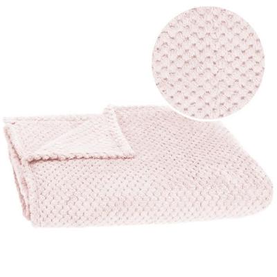 Couverture - - 200 X 220 Cm - Polyester - Vieux Rose - Motif Coquillages