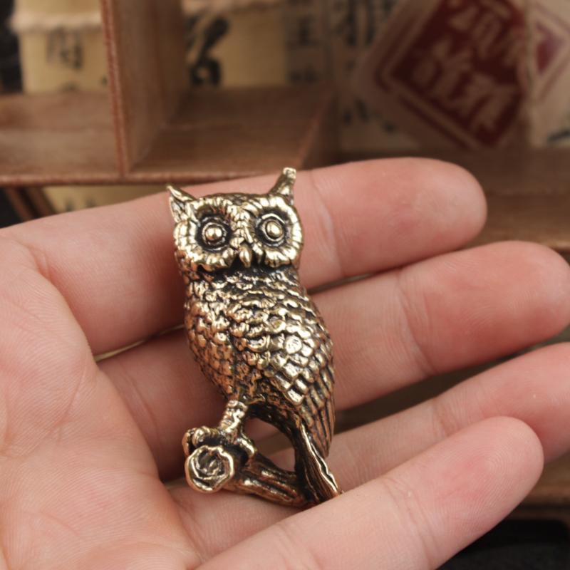 Vintage Antique Brass Owl Statue Ornament Cute Statue Ornament Home Office Desktop Decoration Collectible Gifts