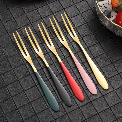 Fruit Forks Set of 6, 5.12Inch Stainless Steel Cocktail Fork Appetizer Small Forks Fruit Salad Fork for Party Hotel Restaurant