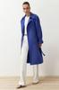 Women's Fashion Mink Belted Windbreaker Detailed Water Repellent Long Trench Coat