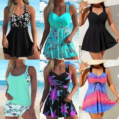2026 New Tankini Split Skirt Slim-fit Suspenders Women's Swimsuit Conservative