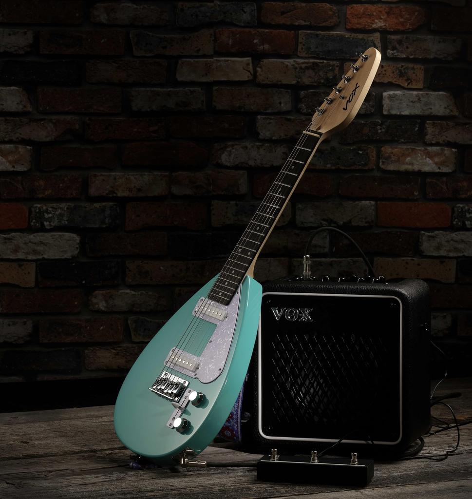 VOX Mark III mini short-scale lightweight, compact mini guitar in aqua green
