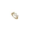 Real Gold Ginkgo Skirt Full Of Diamonds Ring Opening Adjustable Simple Jewelry Japanese Ring Couple Ring