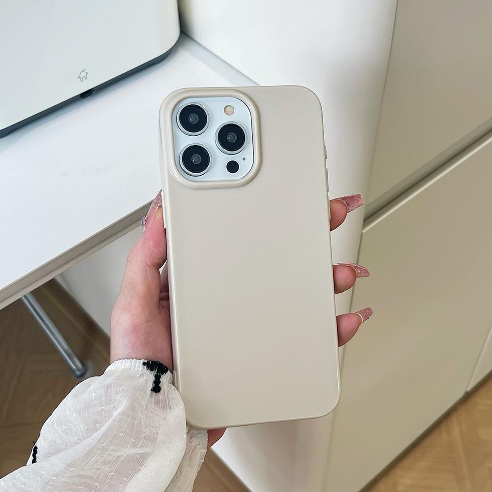 Luxury Glossy Silicone Soft Case For iPhone 16 15 14 13 12 11 Pro Max Plus Candy Color Square Shockproof Cover Ultra-Thin Shell