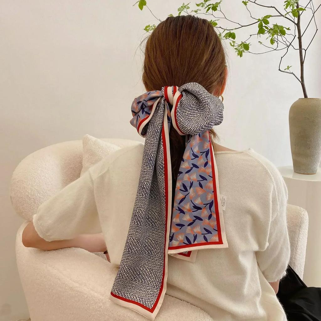 17*150cm Ribbon Silk Scarfs Female Luxury Design Hair Band Skinny Scarf Neck Ties Women Bag Scarves Neckerchief Foulard Lady