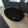 Day and Night - Day and Night Black Ceramic Oval Washbasin 40x33 Cm