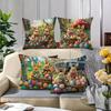 4-piece Easter Theme Pillowcase Set, Suitable for Sofa, Car, and Bedroom Decoration, Insert Not Included