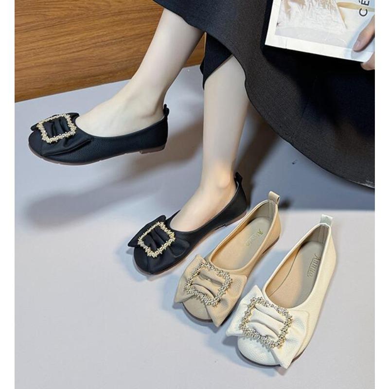 Mode Neue Elegante Leder Frühling Herbst Handgemachte Wohnungen Ballerina Schuhe Frauen Loafers Bequeme Weiche Leder Wohnungen Schuhe Plus Größe 43