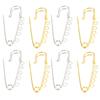 20PCS Brooch Safety Pins Metal Heavy Duty Safety Pins with 5 Holes for Jewelry Making Clothes Blankets Sewing Gold
