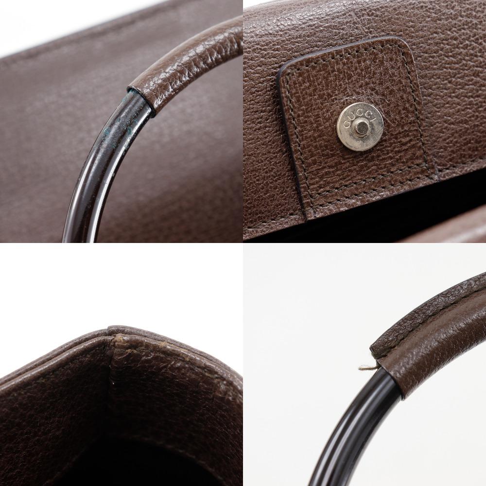 Gucci Old Gucci Handbag 002.1118.0462 Brown Leather Unisex Used