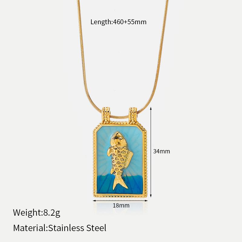 Best Selling Tarot Devil's Eye Necklace Color Oil Drip Craft Stainless Steel Gold Plated Non-Fading Clavicle Chain