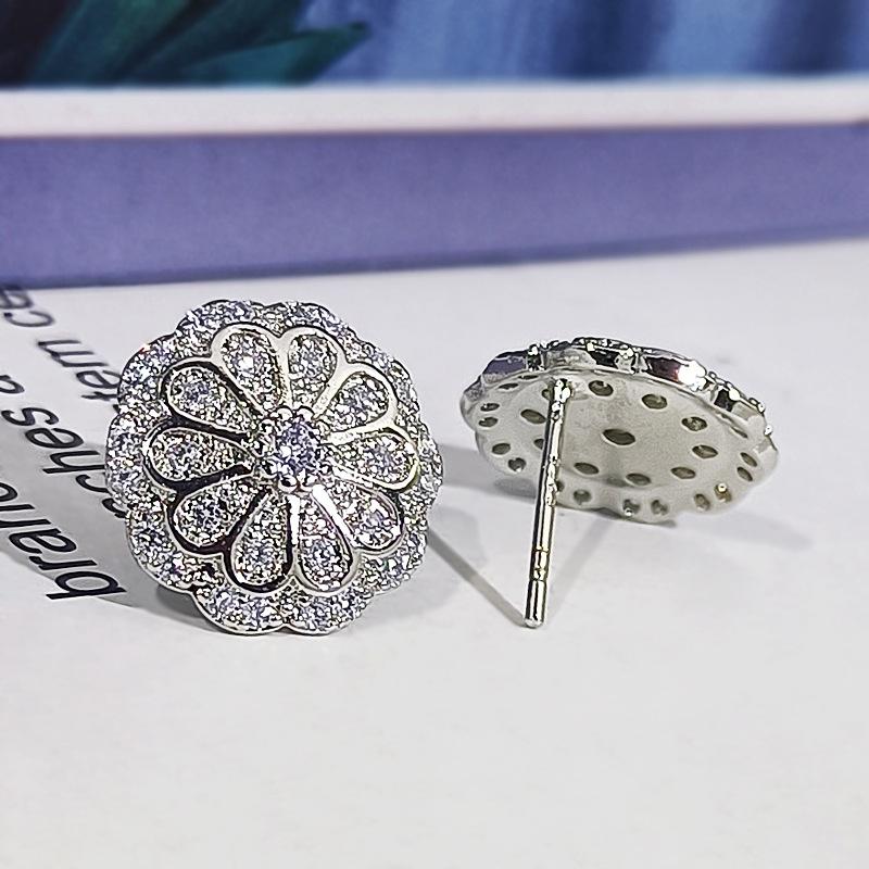 Rich Woman Micro Set Crystal Zircon Jewelry Three Piece Set  Full Diamond Starry Sky Necklace Earring Set
