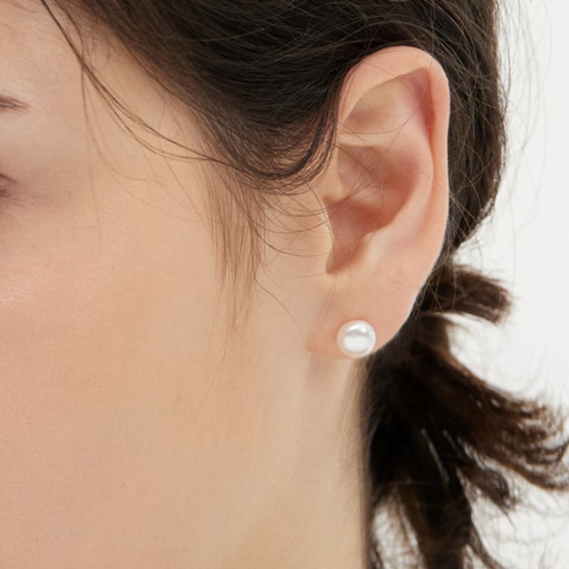 Hyeres-lor H Edition Silver (Y) Lovely Freshwater Pearl Earrings 8mm HL6E53602Y9XXX