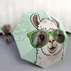 1pc Llama Glasses Adventure Auto Open/close, 8-Rib Iron Frame, Compact Folding Cute Umbrella All-Season Portable Umbrella for Travel 019