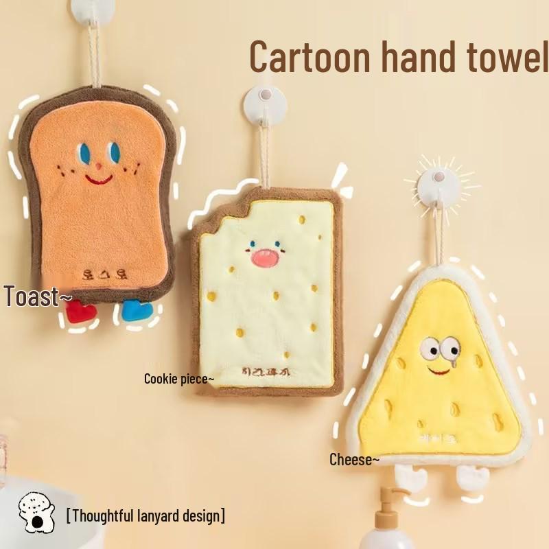 Cute Cartoon Cross-Border Thickened Hand Towel for Bathroom and Kitchen