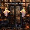 Halloween Hanging Ghosts Light Up Warm LED Light Indoor Outdoor Front Porch Yard Scary Cute Halloween Ghost Decor Gifts