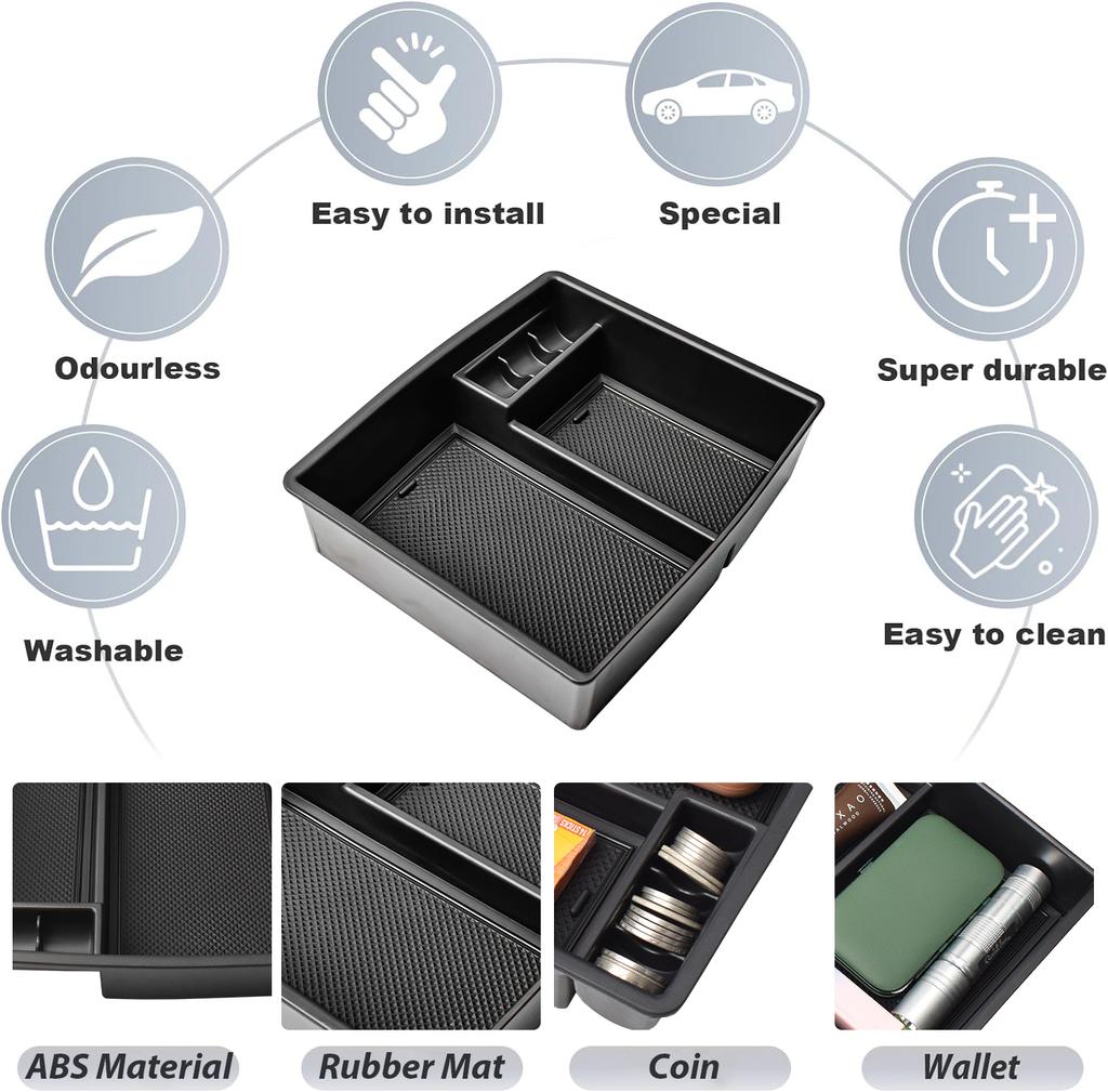 Center Console Tray Armrest Box for Toyota Tacoma 2025 Armrest Storage Car Box Center Console Organizer ABS Accessories Car Box