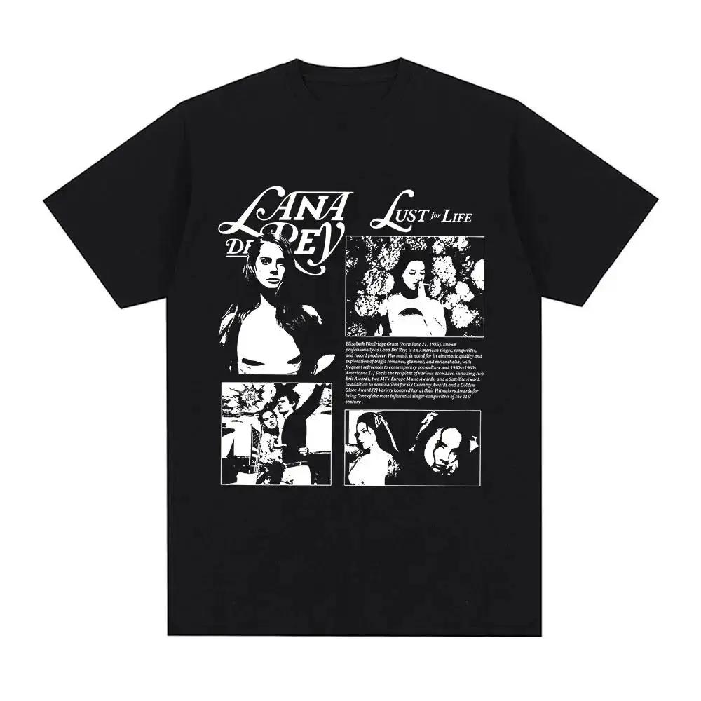Singer Lana Del Rey Print T Shirt Men Women Fashion Hip Hop Streetwear Harajuku Short Sleeve T Shirt Unisex