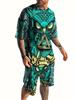 2024 New Summer Fashion Animal Print Suit Black and White Tiger 3D Pattern Outdoor Street Shooting Sportswear Men's Casual Wear