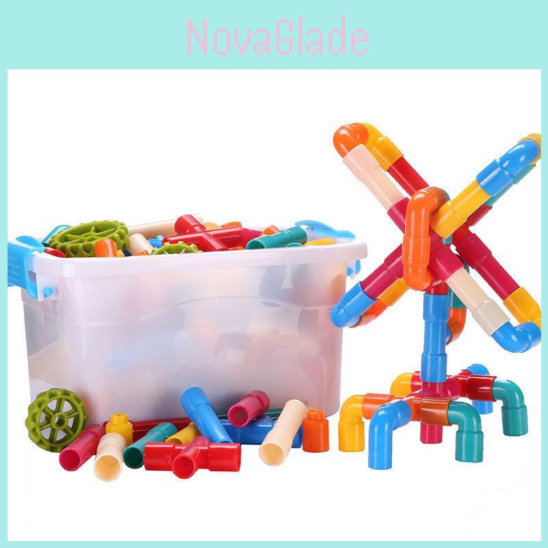 Wasserrohr Bausteine Kreatives Puzzle Montagespielzeug Für Jungen und Mädchen 2-3 Jahre