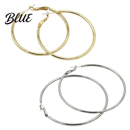 Earrings 1 Pair Big Hoop for Women Girls Round Jewelry