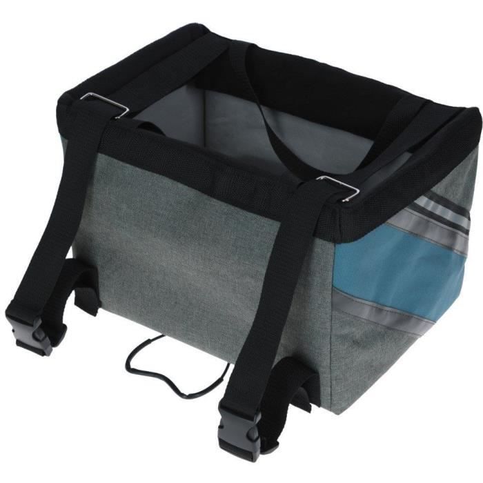 Sac à vélo pour chien et chat - KERBL - Vacation - Gris/bleu - 38x29x25 cm - Tissu robuste