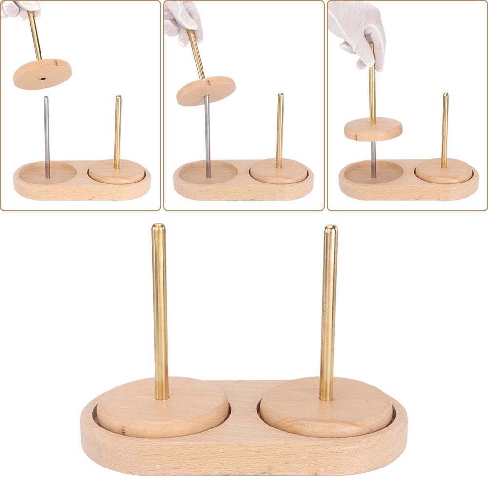 1pc Double Wood Spool Holder, Yarns Spinding Winder, Perfect Gift DIY Weaving Tool for Knitting Crochet Yarn Thread Art Project